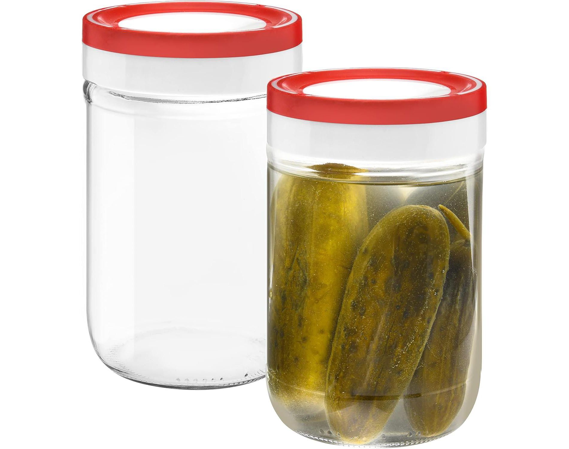 Tribello 22oz Mason Jar Wide Mouth, Canning Jars Perfect To Keep Fresh All Your Homemade Smoothies, Fruit Drinks And Yogurt pack of 2
