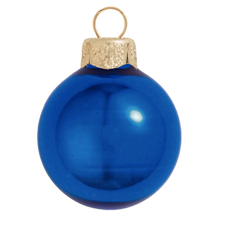 Northlight Shiny Blue Shiny Finish Glass Ball Christmas Ornament 7" (180mm), 1 of 2