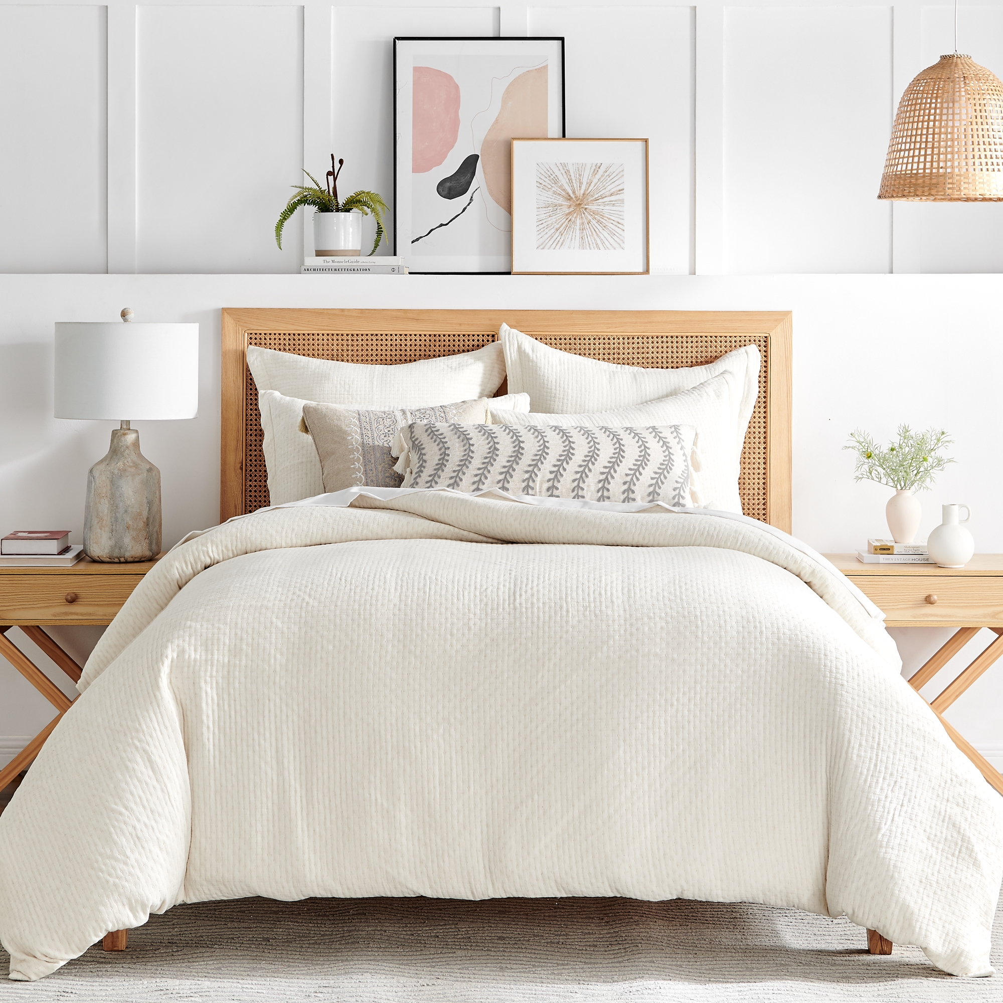 Reede Muslin Cream Full/Queen Comforter Set - Levtex Home