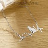 Cat Heartbeat Necklace for Women Kitty Pendant and Chain Silver Tone Stainless Steel Ginger Lyne Collection - 3 of 4