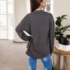 Anna-Kaci Women's Long Sleeve Button-Up Shirt with Chest Pockets and Textured Fabric - 2 of 4