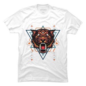 Men's Design By Humans Saber tooth sacred geometry By SyndicateStudio T-Shirt - 1 of 4