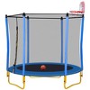 Okak 5.5FT Kids Trampoline with Enclosure Net, Mini Trampoline with Basketball Hoop and Ball, Trampolines for Indoor and Outdoor Use - 4 of 4
