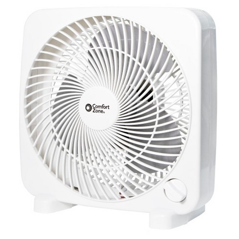 Comfort Zone 9 Portable 3-speed Quiet Home Box Fan Cz9bwt White : Target