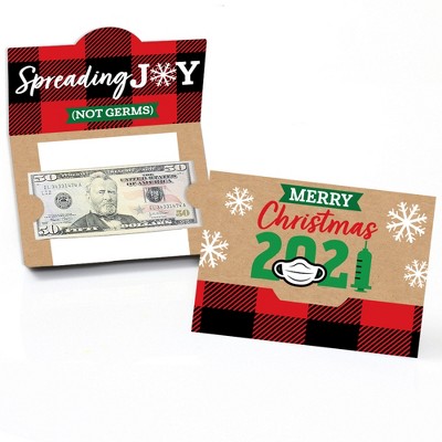 Big Dot of Happiness 2021 Quarantine Christmas - Holiday Party Money and Gift Card Holders - Set of 8