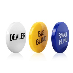 GSE 2" Casino Texas Hold'em Poker Dealer Puck, Small Blind, Big Blind Buttons - 1 of 4