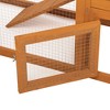 Sevobal Pet Crates and Houses 2 Tiers Rabbit Hutch on Wheels, Openable Roof, Easy-to-Clean Tray, House for Small Animals, Orange, 35.4"*19.7"*21.7" - 3 of 4