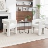 SEYNAR Modern Glam PU Leather Upholstered Dining Chair, Open-Back Accent Chair Set of 2 - 2 of 4