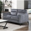 TiramisuBest Gray Microfiber Loveseat, Button Tufted Upholstery, Contoured Arms, Solid Wood Frame, Casual Living Room Sofa Couch - 2 of 4