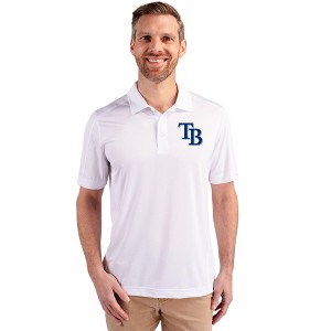 Tampa Bay Rays Cutter & Buck Prospect Eco Textured Stretch Recycled Mens Big & Tall Polo - 1 of 1