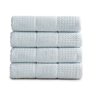 Market & Place Cotton Quick Dry Waffle Weave 4-Pack Bath Towel Set - 1 of 4