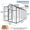 Gulches 6x12 FT Raised Base Polycarbonate Greenhouse Heavy Duty Aluminum Walk in Windproof All Season with Anchor Drainage Outdoor Backyard Black - 2 of 4