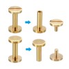 Unique Bargains Brass Rust-proof Durable Leather Belt Scrapbook Binding Chicago Screws 25 Sets - 4 of 4