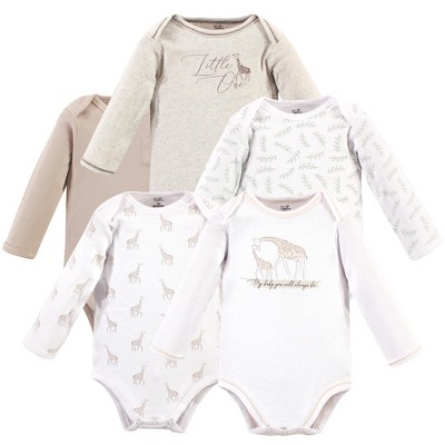 Image of Touched by Nature Organic Cotton Long-Sleeve Bodysuits 5pk, Little Giraffe, 0-3 Months