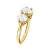 Ross-Simons 4.00 ct. t.w. CZ 3-Stone Ring in 14kt Yellow Gold - 3 of 4
