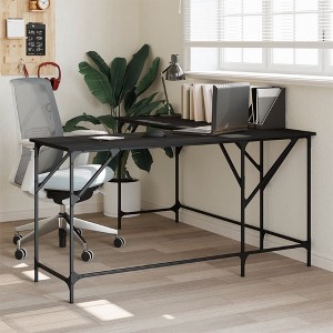 vidaXL Desk Black 58.7 in.x58.7 in.x29.5 in. Engineered Wood - 1 of 4