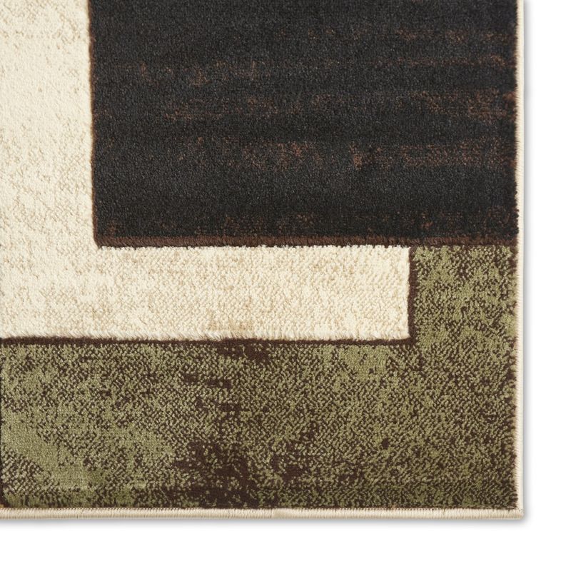 Home Dynamix Mason Contemporary Geometric Area Rug, Brown/Green, 18.9"x31.5", 2 of 3