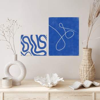 Colbalt Blue Continuous Line Drawing Wall Art Set by The Print Republic x Americanflat