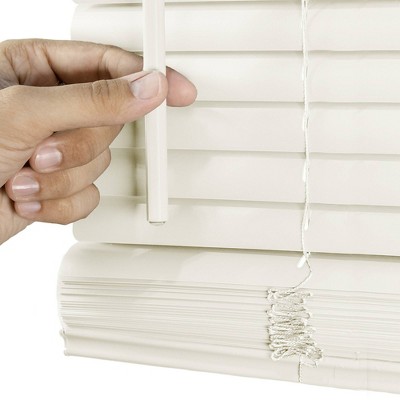 43" x 48" Alabaster Cordless Vinyl Blackout Mini Blinds