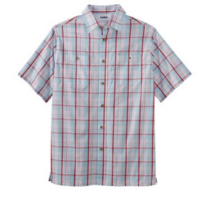 KingSize Short-Sleeve Plaid Sport Shirt - 1 of 4