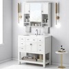 Mshliw 36 Inch Bathroom Vanity with Sink and Mirror Cabinet, Modern Storage Cabinet with 6 Drawers, 2 Doors, Towel Bar, and Ceramic Basin - 2 of 4