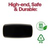 Smarty Had A Party 10.6" x 5" Black w/ Gold Rim Rectangular Plastic Plates - 50 pcs - 4 of 4