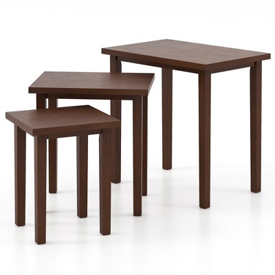 Tangkula 3 PCS Nesting End Tables Farmhouse Rectangle Side Table Set for Living Room