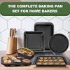 Itopfox Nonstick Bakeware Set, 7-Piece Carbon Steel Baking Pans with Cooling Rack, Stackable Design, Perfect for Cakes, Muffins, Pizza and More - 4 of 4