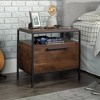 Sauder Nova Loft Nightstand with Drawer Grand Walnut: Laminated Bedside Table, MDF, Metal Hardware - 2 of 4