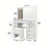 Vanity Desk Stool Makeup Table LED Light Mirror 11 Drawers w/ Power Outlet White - 2 of 4
