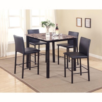NicBex Dining Room Table 40" Modern Square Dining Table Counter Height Table with Faux Marble Top and Metal Legs for Dining Room, White
