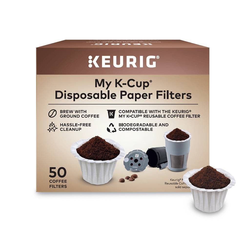 Keurig 50pk Paper Disposable Coffee Filters White