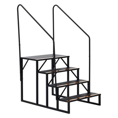 2 Step 1 Handrail RV Steps with Handrails Ladder, Steps for Home, 400 LBS Hot Tub Outdoor Steps, RV Stairs, Camper Steps Portable Stairs for Mobile