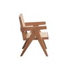 Rattan Accent Chair with Natural Finish and Comfortable Seat & Back Cushion for Living Room - 3 of 4