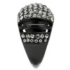 Slickblue Women's Wide Band Ring, Black Stainless Steel with Hematite Synthetic Crystal Clustered Pave, Sizes 5–10 - 4 of 4