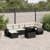 vidaXL 8 Piece Patio Sofa Set with Cushions Black and Cream Poly Rattan - without storage - 2 of 4