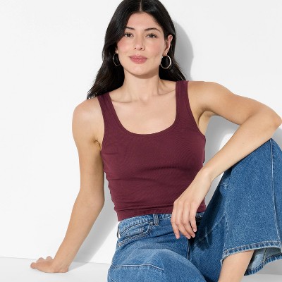 Women's Slim Fit Scoopneck Tank Top - Wild Fable™