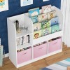 Fabric Drawer Kids Bookcase with Open Shelves Anti-Tip Kit Design for Bedroom or Playroom-3irtyhousy - 3 of 4