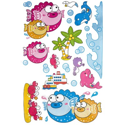 Slickblue Tropical Fish Vinyl Wall Decals – Decorative Stickers for Living Room, Bedroom & More, 23.6" x 35.9"