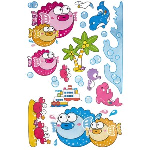 Slickblue Tropical Fish Vinyl Wall Decals – Decorative Stickers for Living Room, Bedroom & More, 23.6" x 35.9" - 1 of 3