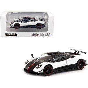 Pagani Zonda Cinque Bianco Benny White and Black "Global64" Series 1/64 Diecast Model Car by Tarmac Works - 1 of 3