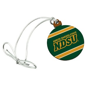 North Dakota State NDSU Stripes Mini Small Tiny Wood Christmas Tree Holiday Ornament - 1 of 4