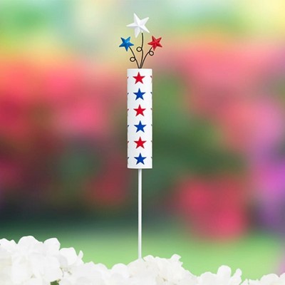 Patriotic Iron Americana Garden Stake with Stars