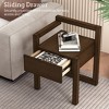 PAGED Wood Nightstand Storage Bedside Table 2-Tier Modern Minimalist End Side with Pre-Assembled Drawer for Bedroom - 3 of 4