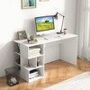 Costway 55'' Home Office Computer Desk Writing Study Workstation Laptop Table with Cubbies - 2 of 4