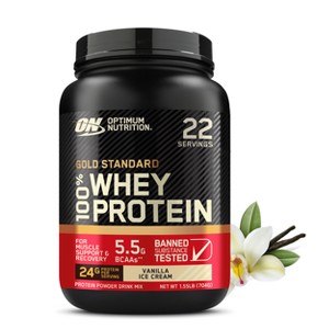 Image of Optimum Nutrition Gold Standard 100% Whey Protein Powder - Vanilla Ice Cream - 24oz
