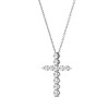 GILDED 1 cttw Lab Grown Diamond and Sterling Silver & 14KT Gold Plated Silver Cross Pendant with an 18 Inch Spring Ring Clasp Cable Chain - 2 of 4