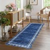 Machine Washable Runner Rug, Plush Scalloped Rug, Non-Slip Stain Resistant Polyester Runner for Hallway, Kitchen, Bathroom - 3 of 4