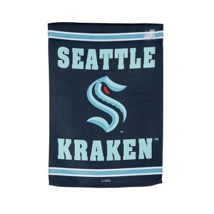 Evergreen Garden Flag Embossed Suede, Seattle Kraken Double Sided Indoor Outdoor Decor 18" x 12.5" - 1 of 4