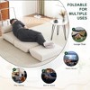 LIVAREEmlen Single Sofa Chair Foldable Single Sofa Bed with Pillow,Leisure Sofa Chair,Made of Breathable and Wearable Linen Cream White - 4 of 4